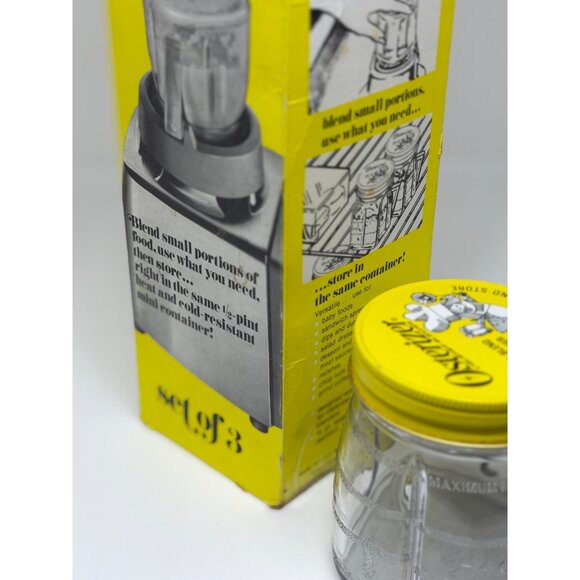 VTG Osterizer Mini-Blend Containers Set 3 in Box 8oz Blender Jars Oster 4" Retro - Picture 4 of 6